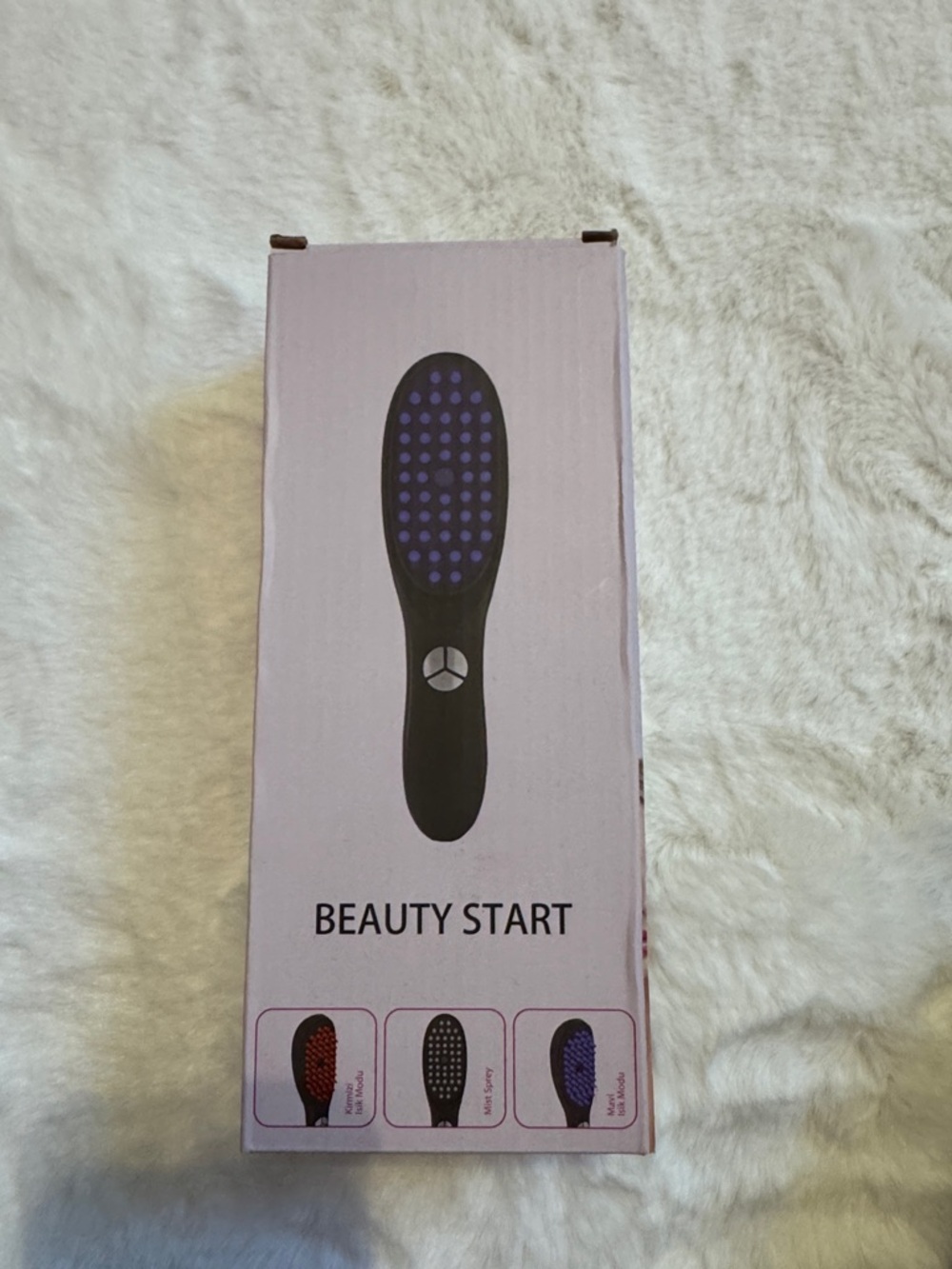 Beauty Start Electric Detangling Brush - Black with Purple Bristles